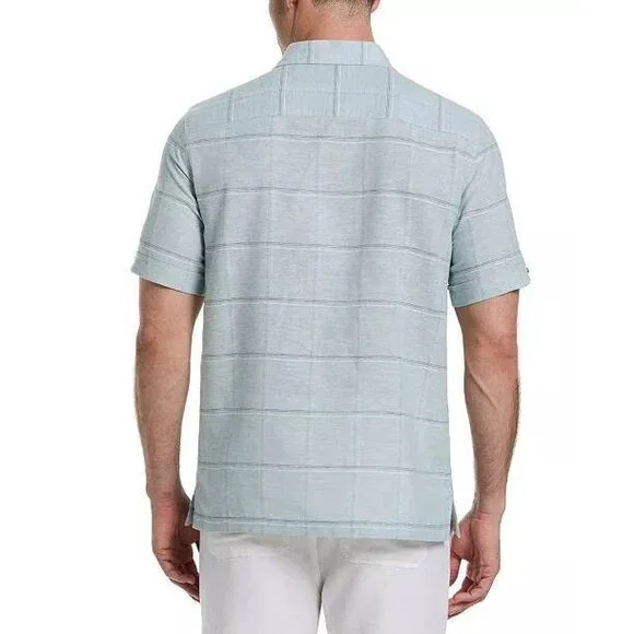 Cubavera Men’s Classic‑Fit Windowpane Linen Blend Camp Shirt S/CH $80 NWT - Picture 6 of 9